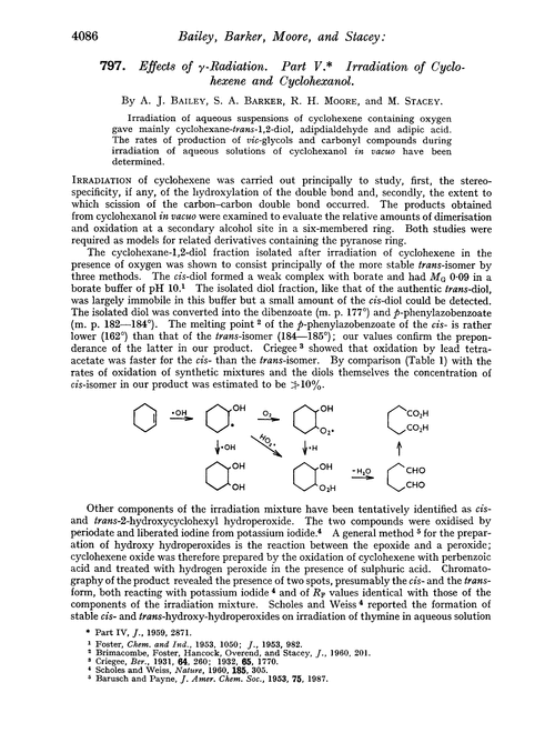 797. Effects of γ-radiation. Part V. Irradiation of cyclohexene and cyclohexanol