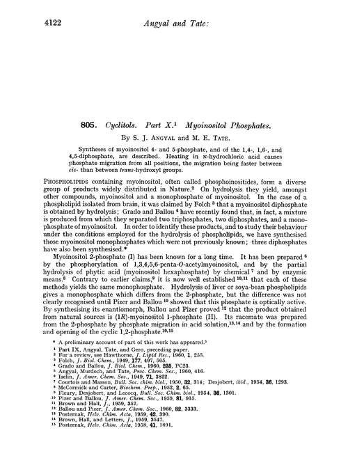805. Cyclitols. Part X. Myoinositol phosphates