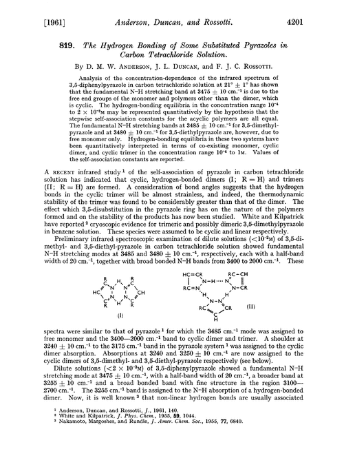 819. The hydrogen bonding of some substituted pyrazoles in carbon tetrachloride solution