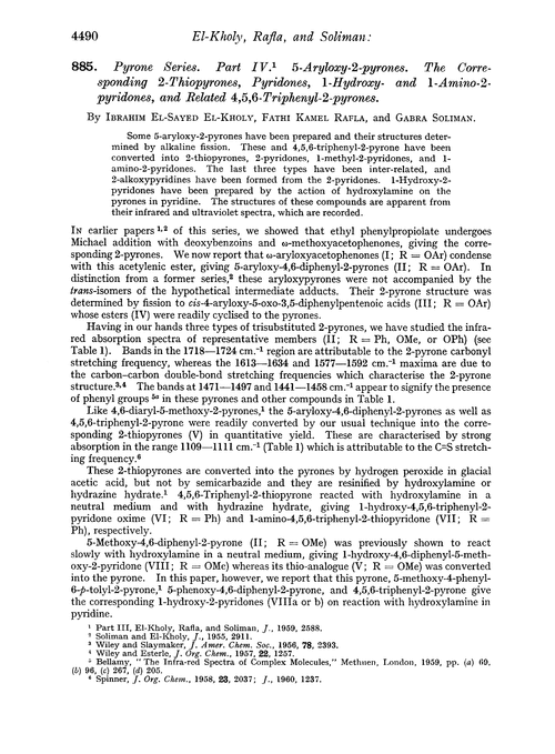 885. Pyrone series. Part IV. 5-Aryloxy-2-pyrones. The corresponding 2-thiopyrones, pyridones, 1-hydroxy- and 1-amino-2-pyridones, and related 4,5,6-triphenyl-2-pyrones