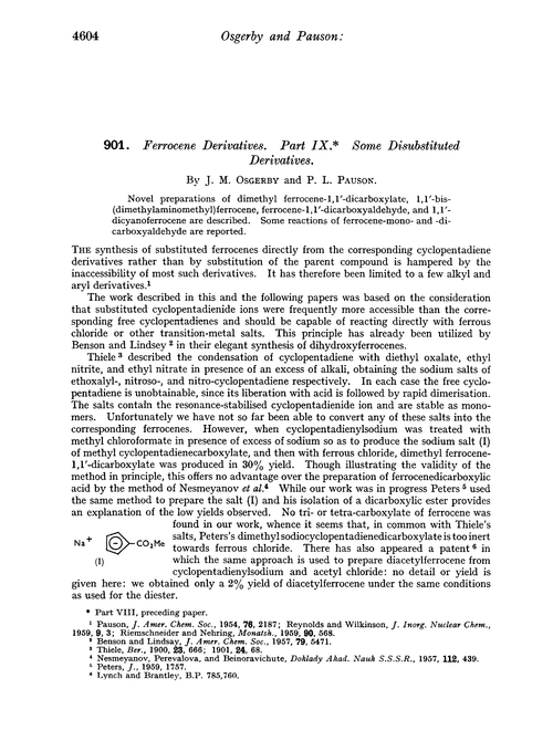 901. Ferrocene derivatives. Part IX. Some disubstituted derivatives