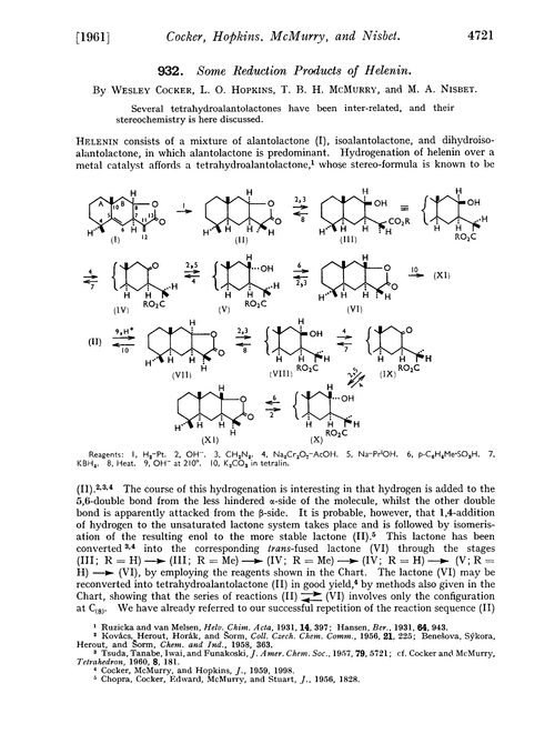 932. Some reduction products of helenin