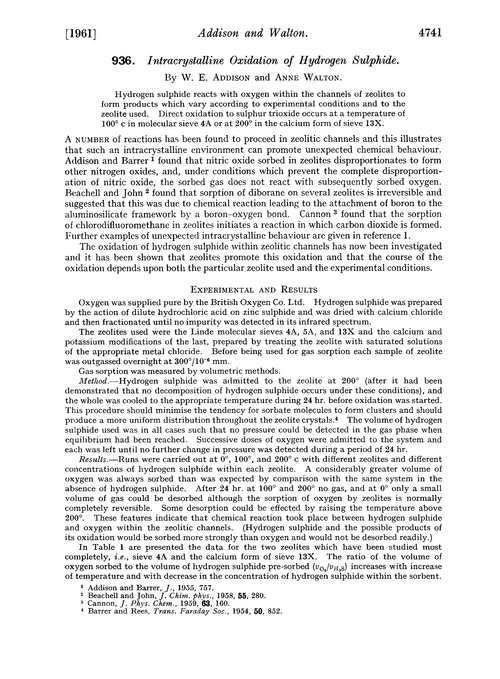 936. Intracrystalline oxidation of hydrogen sulphide