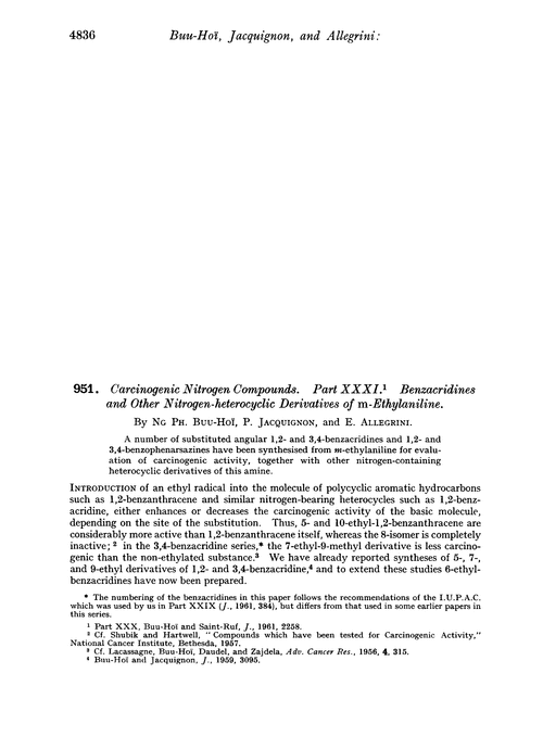 951. Carcinogenic nitrogen compounds. Part XXXI. Benzacridines and other nitrogen-heterocyclic derivatives of m-ethylaniline