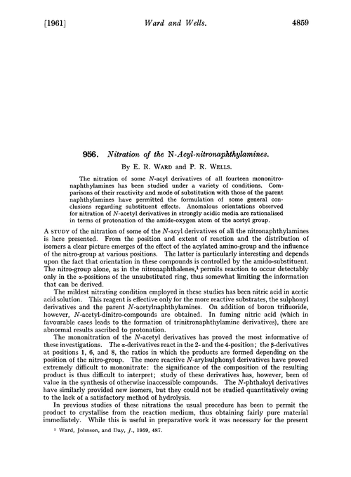 956. Nitration of the N-acyl-nitronaphthylamines