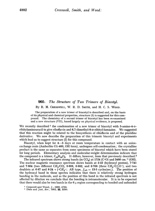 960. The structure of two trimers of biacetyl