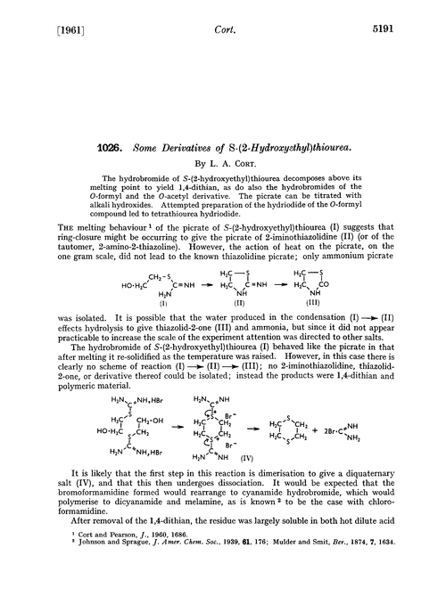 1026. Some derivatives of S-(2-hydroxyethyl)thiourea