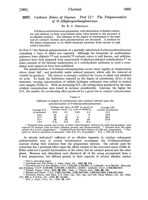 1057. Carbonic esters of sucrose. Part II. The polymerisation of O-alkyloxycarbonylsucroses