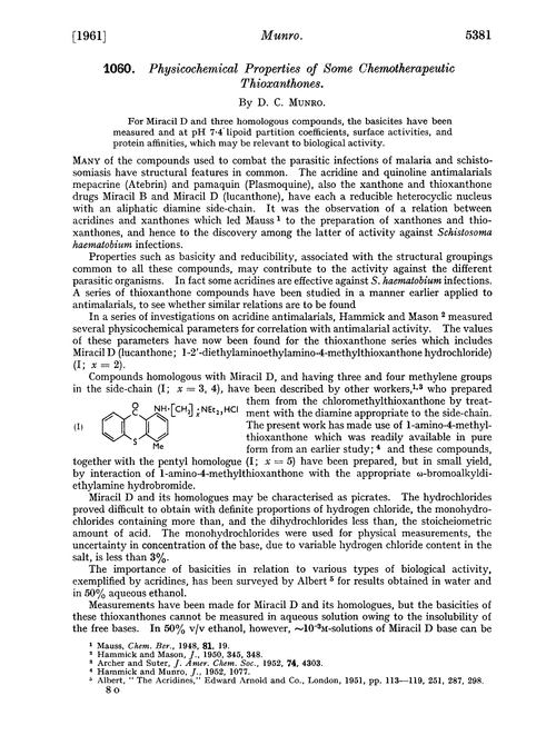 1060. Physicochemical properties of some chemotherapeutic thioxanthones