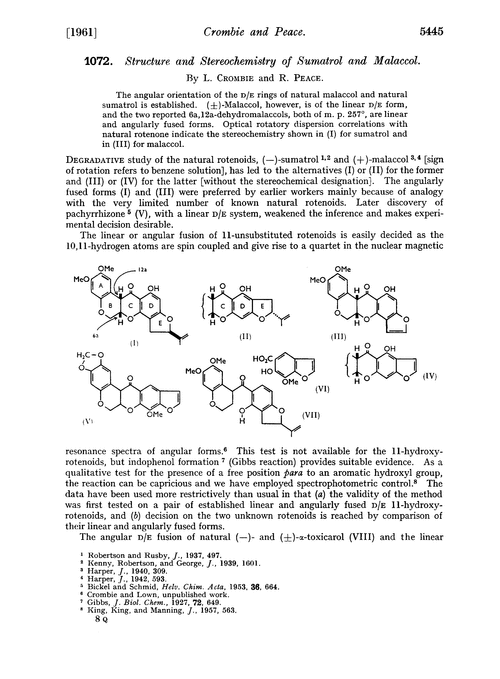 1072. Structure and stereochemistry of sumatrol and malaccol