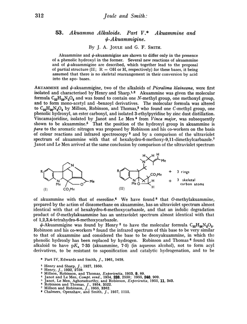 53. Akuamma alkaloids. Part V. Akuammine and ψ-akuammigine