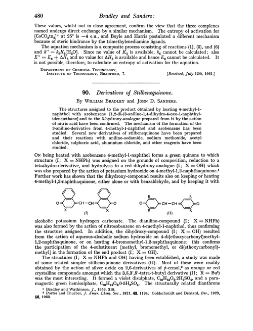 90. Derivatives of stilbenequinone