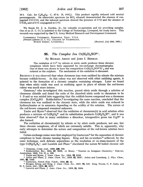 95. The complex ion Cr(H2O)5NO2+