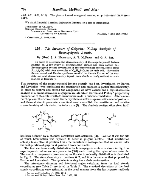 136. The structure of geigerin: X-ray analysis of bromogeigerin acetate