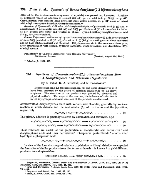 141. Synthesis of benzoselenopheno[2,3-b]benzoselenophens from 1,1-diarylethylenes and selenium oxychloride