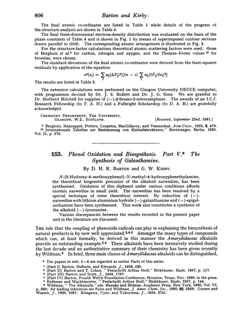 153. Phenol oxidation and biosynthesis. Part V. The synthesis of galanthamine