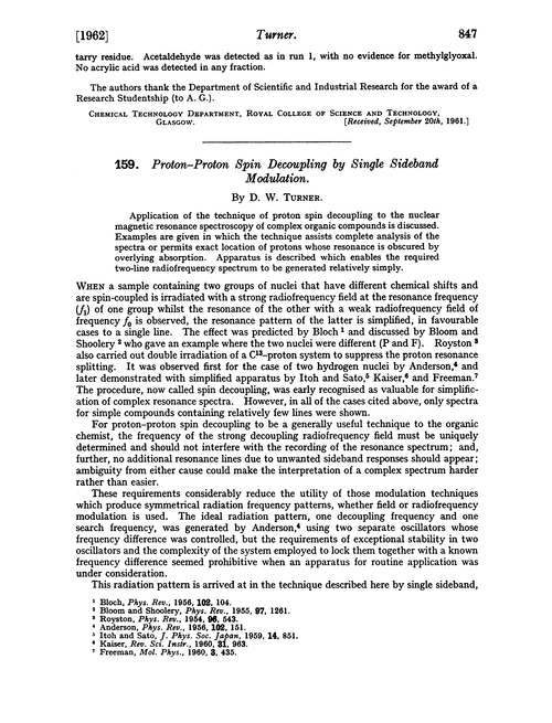 159. Proton–proton spin decoupling by single sideband modulation