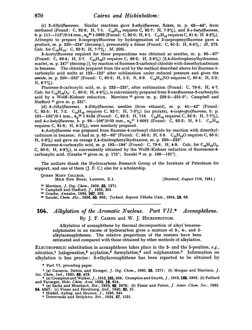 164. Alkylation of the aromatic nucleus. Part VII. Acenaphthene