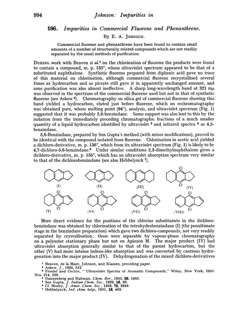 186. Impurities in commercial fluorene and phenanthrene