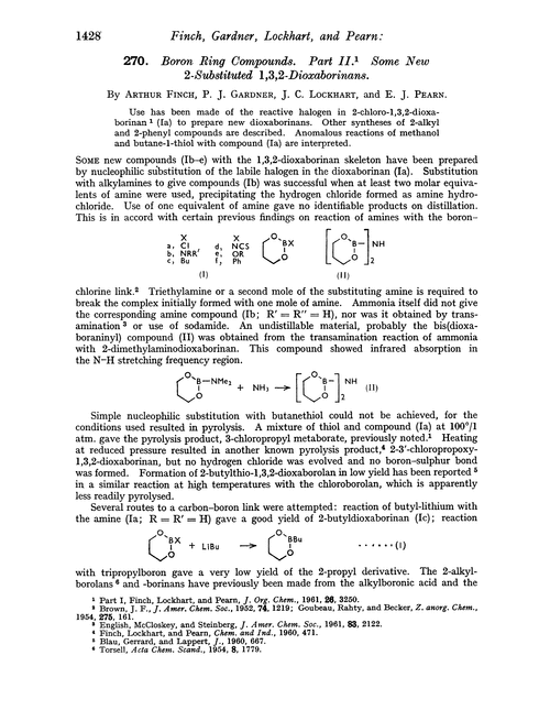 270. Boron ring compounds. Part II. Some new 2-substituted 1,3,2-dioxaborinans