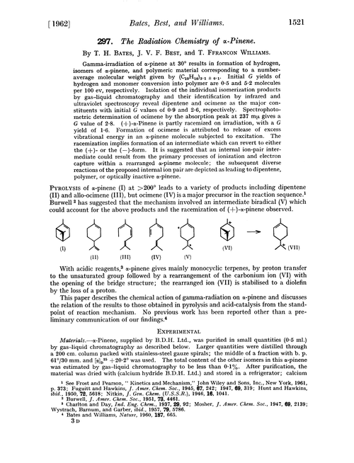 297. The radiation chemistry of α-pinene