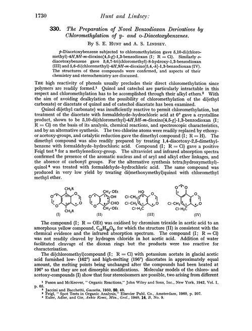330. The preparation of novel benzodioxan derivatives by chloromethylation of p- and o-diacetoxybenzenes