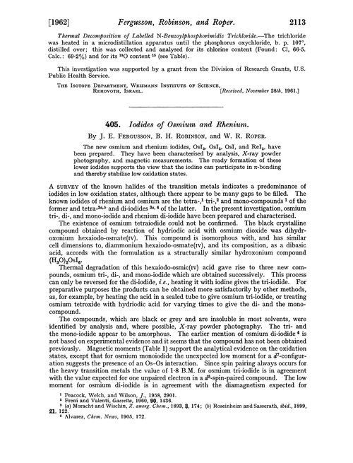 405. Iodides of osmium and rhenium