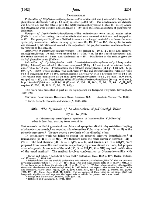 423. The synthesis of laudanosoline 4′,6-dimethyl ether