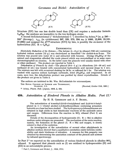 454. Autoxidation of hindered phenols in alkaline media. Part II