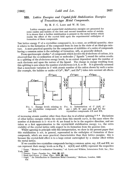 555. Lattice energies and crystal-field stabilization energies of transition-type metal compounds