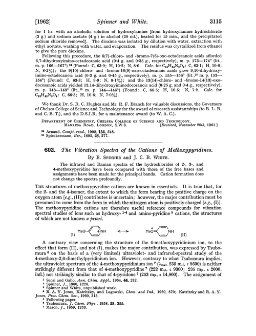 602. The vibration spectra of the cations of methoxypyridines