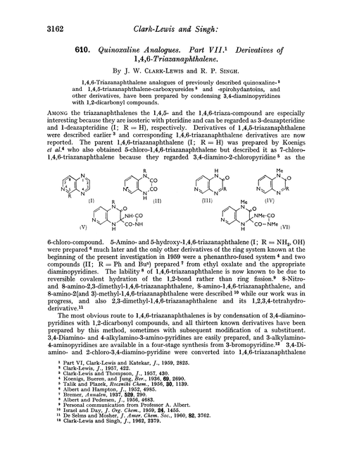610. Quinoxaline analogues. Part VII. Derivatives of 1,4,6-triazanaphthalene