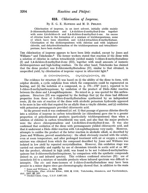 618. Chlorination of isoprene