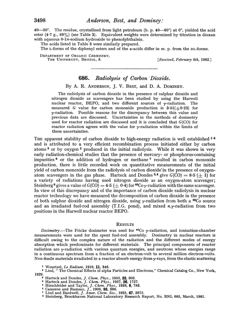 686. Radiolysis of carbon dioxide