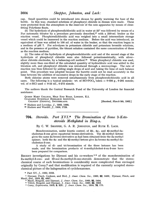 704. Steroids. Part XVI. The bromination of some 3-ketosteroids methylated in ring-A