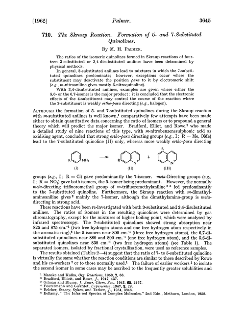 710. The Skraup reaction. Formation of 5- and 7-substituted quinolines