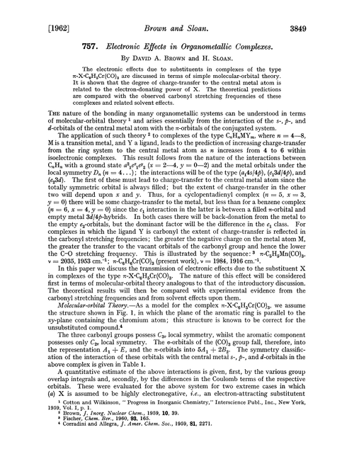 757. Electronic effects in organometallic complexes