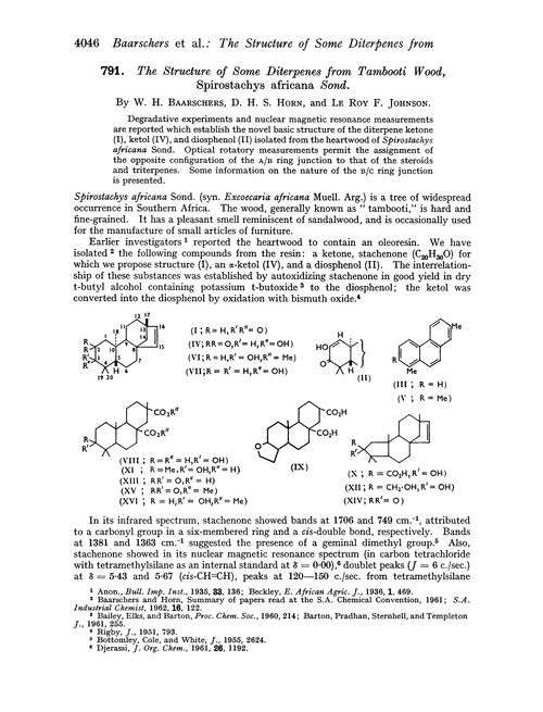 791. The structure of some diterpenes from Tambooti wood, Spirostachys africana Sond