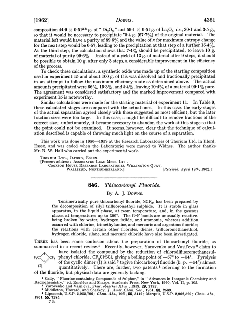 846. Thiocarbonyl fluoride