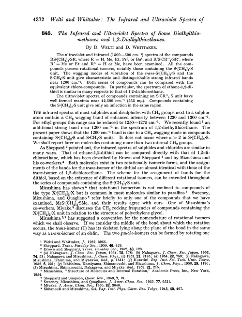 848. The infrared and ultraviolet spectra of some dialkylthiomethanes and 1,2-dialkylthioethanes