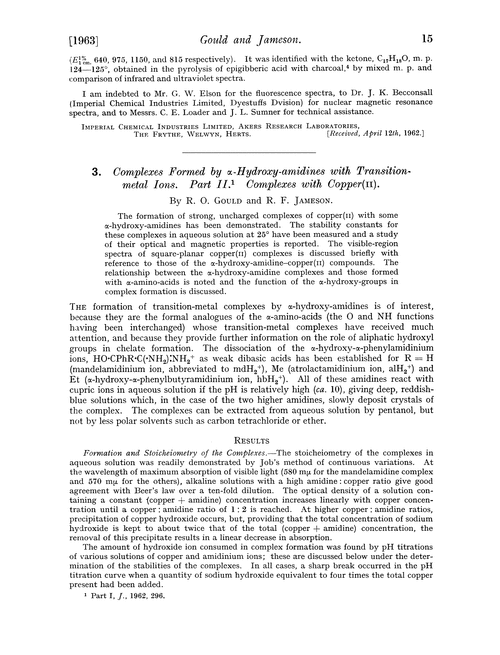 3. Complexes formed by α-hydroxy-amidines with transition-metal ions. Part II. Complexes with copper(II).