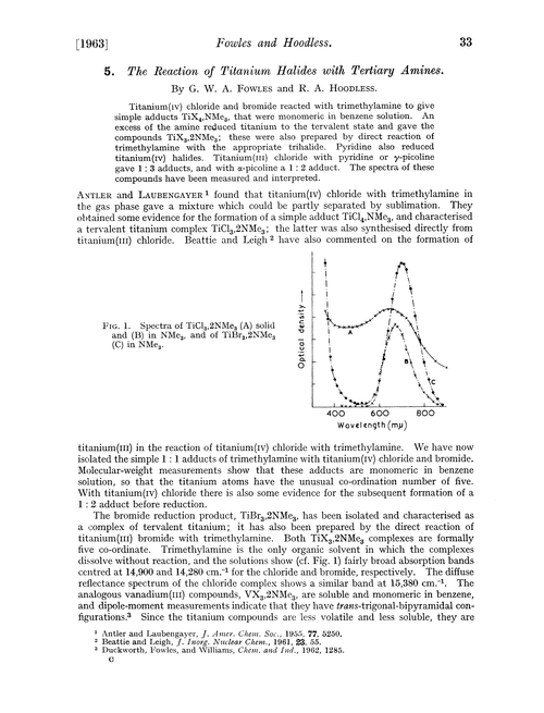 5. The reaction of titanium halides with tertiary amines