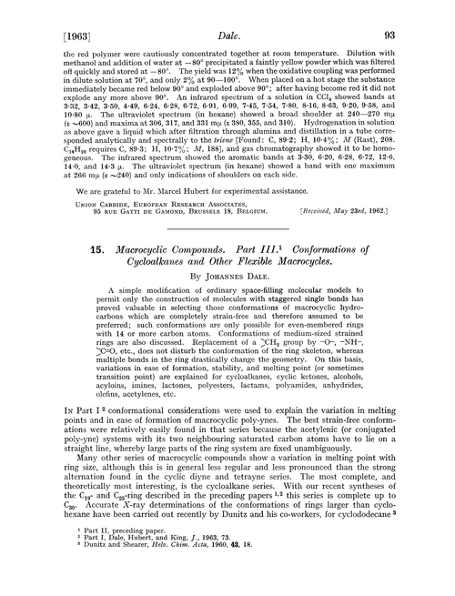 15. Macrocyclic compounds. Part III. Conformations of cycloalkanes and other flexible macrocycles