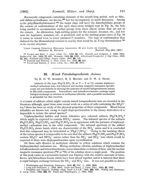 16. Mixed tetrahalogenoborate anions