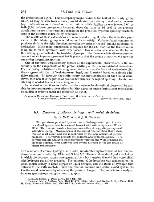 43. Reaction of atomic nitrogen with solid acetylene