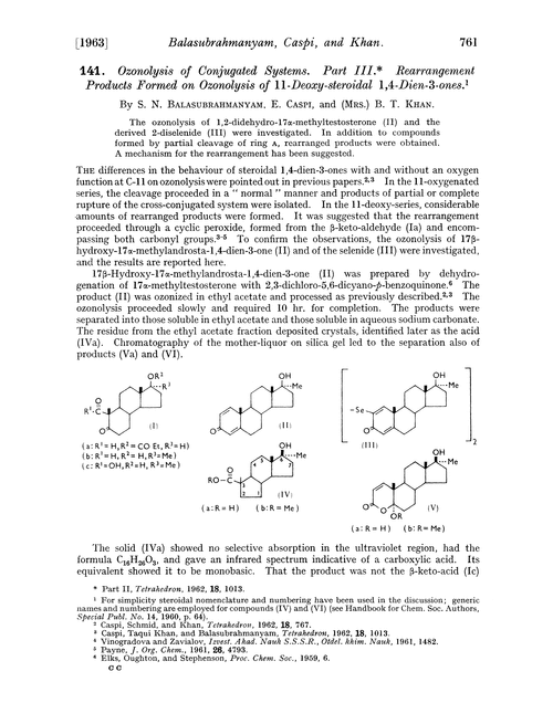 141. Ozonolysis of conjugated systems. Part III. Rearrangement products formed on ozonolysis of 11-deoxy-steroidal 1,4-dien-3-ones