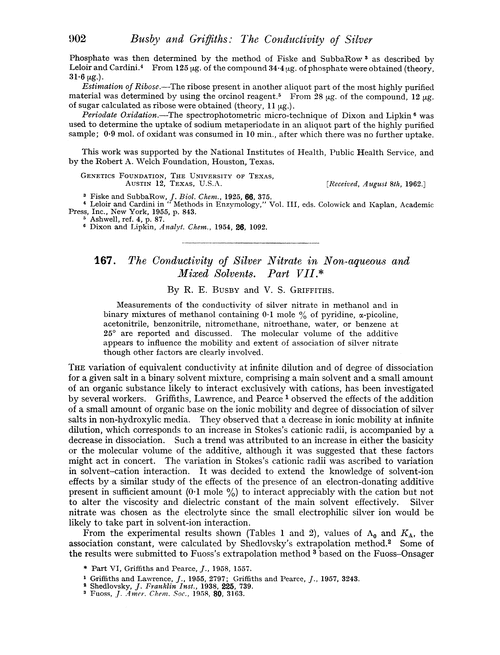 167. The conductivity of silver nitrate in non-aqueous and mixed solvents. Part VII