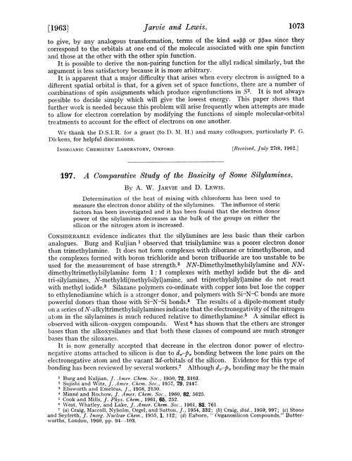 197. A comparative study of the basicity of some silylamines
