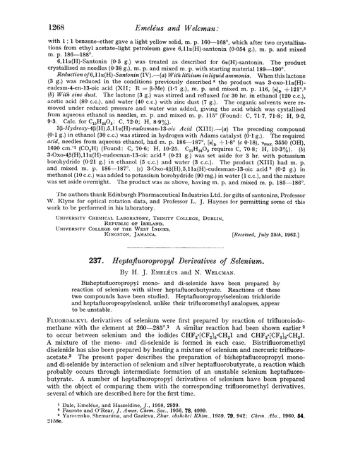 237. Heptafluoropropyl derivatives of selenium