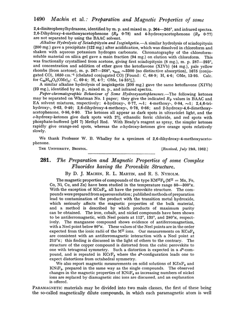 281. The preparation and magnetic properties of some complex fluorides having the perovskite structure